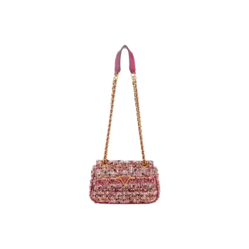 GUESS Tweed Crossbody Bag Mini Women's Purple