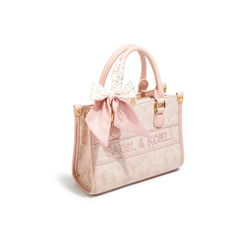 CAEISL&KCIEL PU Tote Bag, Shopping Bag, Crossbody Bag, Handbag Regular Women's Embroidery Powder-2