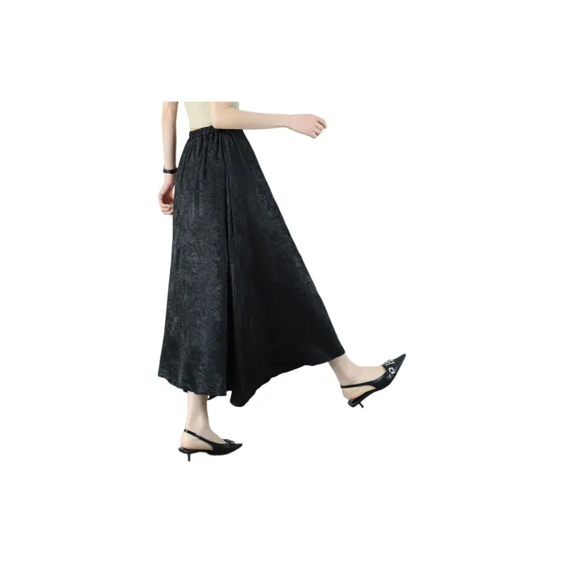 TERRE BLEUE Casual Long Skirt Women's Black-2