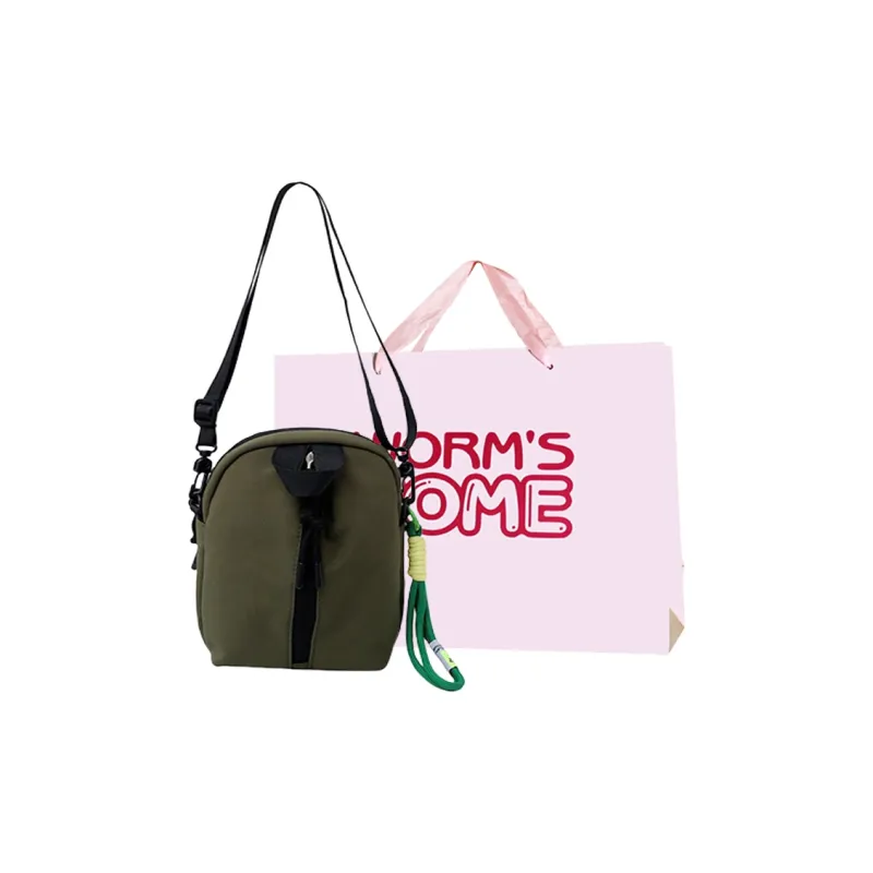 Worm's Home Canvas Bag, Crossbody Bag Unisex White/Black/Red/Green/Blue-15