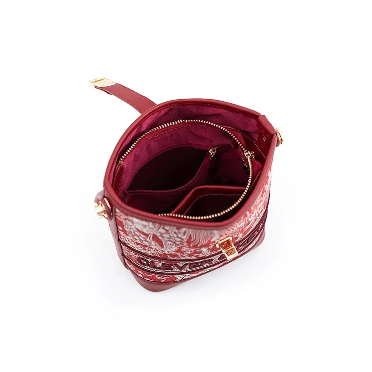 Vigno Synthetic Leather One Shoulder Handbag Regular Women's Red-6