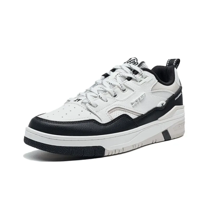 XTEP New Dawn Slip Resistant Low Top Skateboard Shoes Women's Black White-1