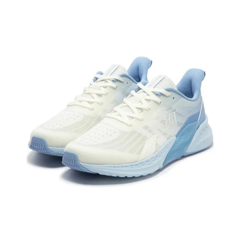 361° Cushioning, Slip Resistant, And Abrasion Resistant Low Top Casual Running Shoes Men's White Blue-3