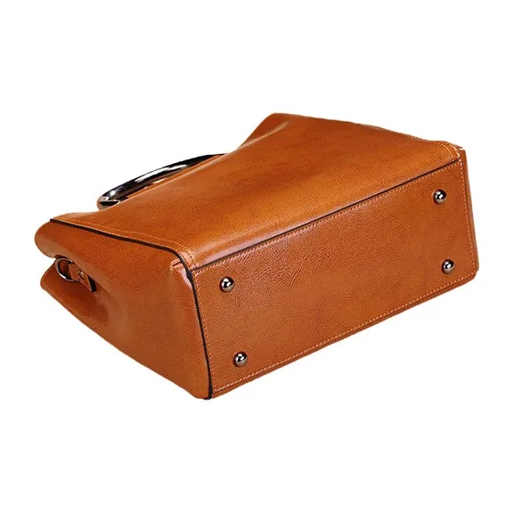 TTaG．baG Oil Wax Cow Leather Shoulder Bag, Crossbody Bag, Handbag Women's Brown/Burgundy/Black/Jasper-3