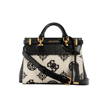 GUESS Canvas With Faux Leather Handbag Shoulder Bag Crossbody Bag Mini Women's Black