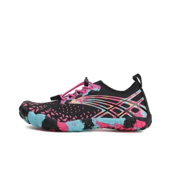 GESENLANG Slip Resistant Breathable Quick Dry River Trekking Shoes Women's Black Rose Red