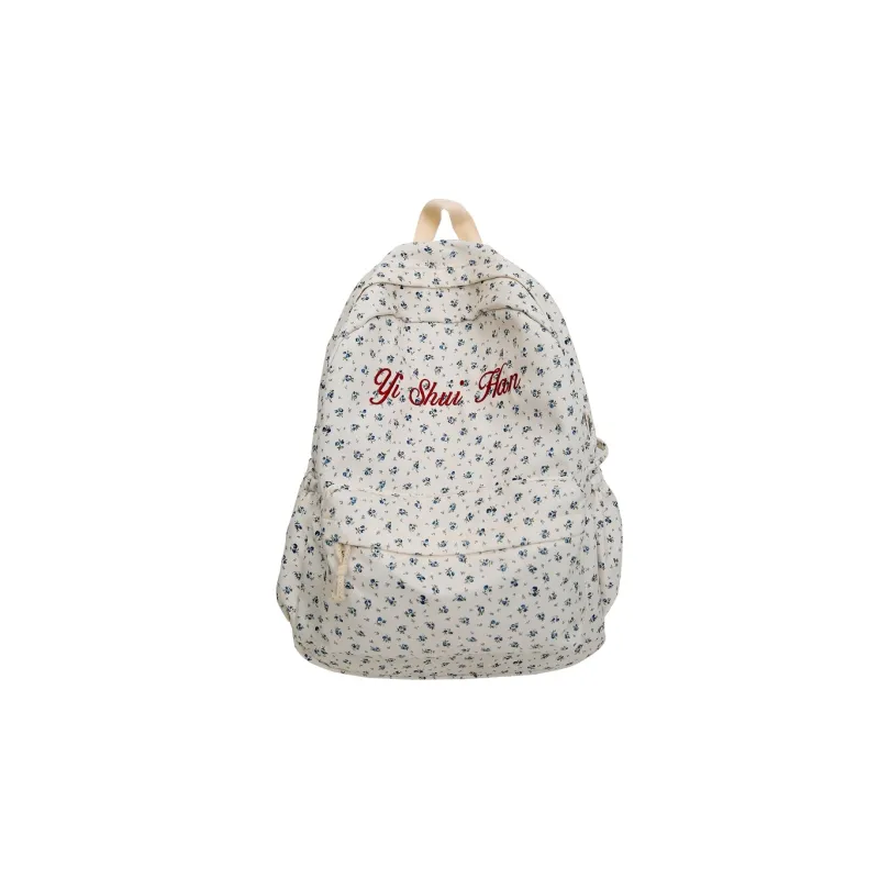 KAMLUI Nylon Backpack Women's Red Floral/Blue Floral-10