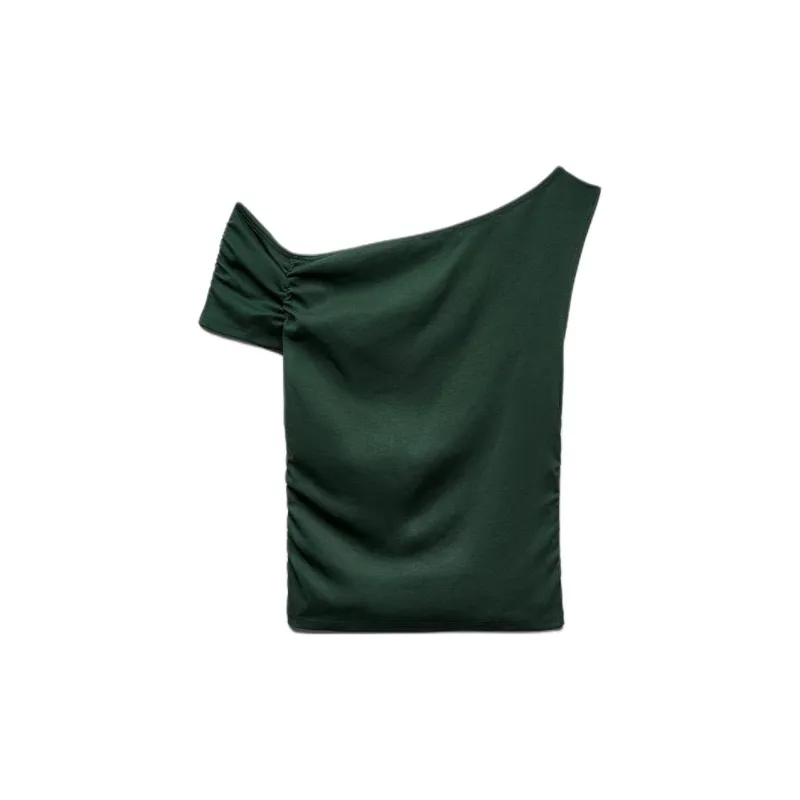 ZARA Tank Tops Women's Dark Green-1