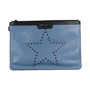 Jimmy Choo Leather Clutch Men's Light Blue