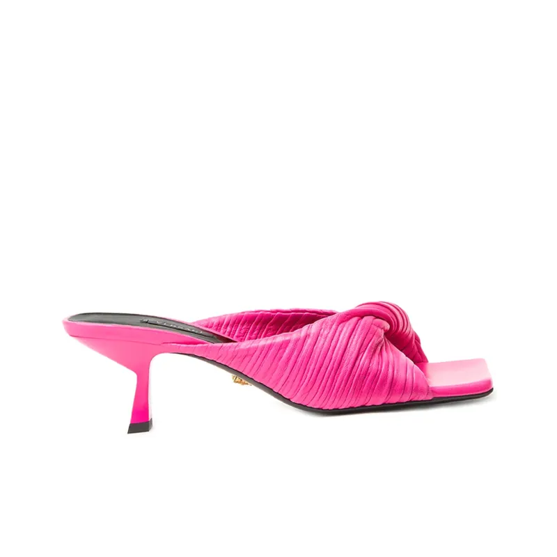 VERSACE PlissÉnappa Stylish Sandals Women's Dark Red-1
