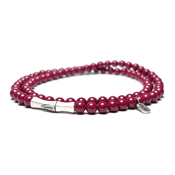 MOUNTAINS AND MANS Cinnabar Multi Wrap Stacking Fortune Beaded Bracelet Unisex-1