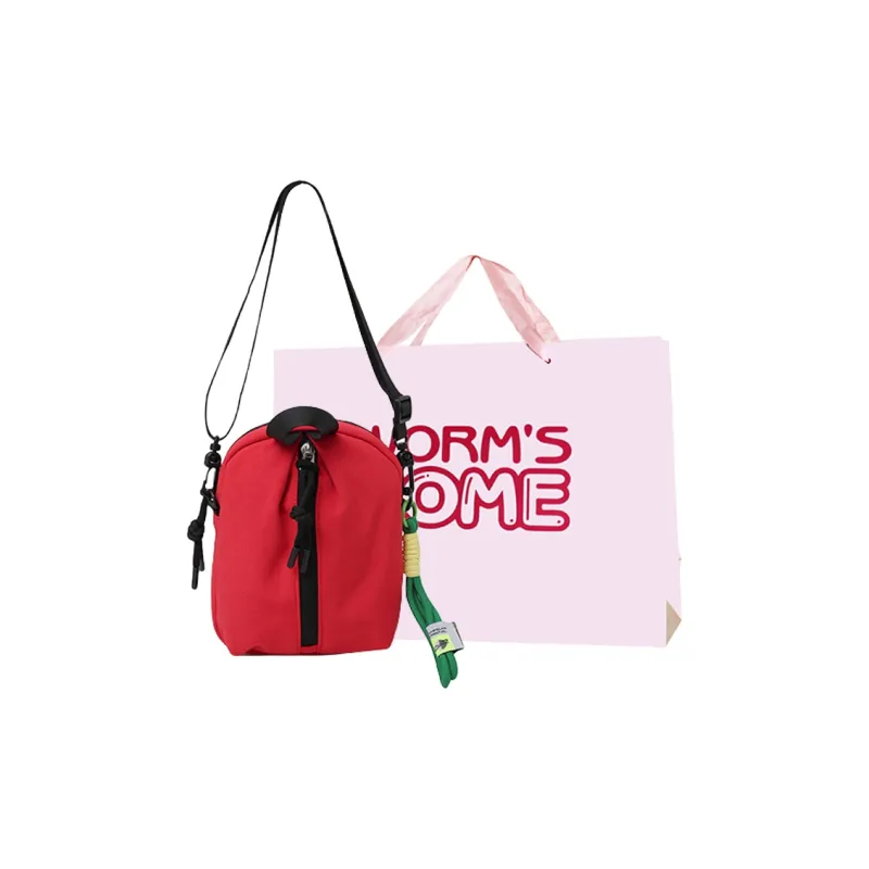 Worm's Home Canvas Bag, Crossbody Bag Unisex White/Black/Red/Green/Blue-10