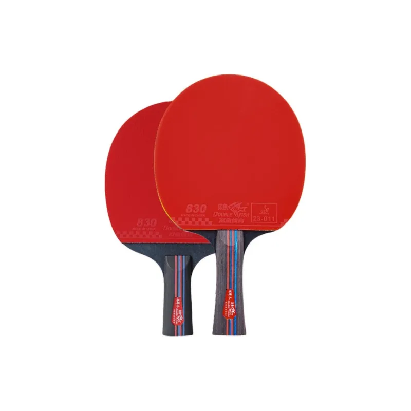 DOUBLEFISH Ping Pong Paddles Unisex Pure Wood Red Horizontal Beat Straight Beat-25