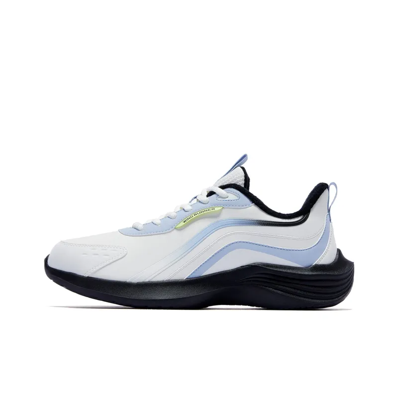 QIAODAN Cushioned Slip Resistant Low Top Running Shoes Men's Light Blue-0