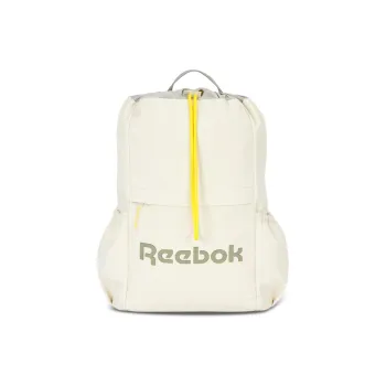 Reebok Fabric Casual Drawstring Backpack Medium Size Women's Cream White/Light Pink/Matcha Green