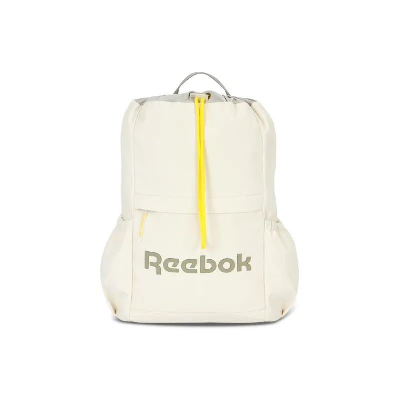 Reebok Fabric Casual Drawstring Backpack Medium Size Women's Cream White/Light Pink/Matcha Green-0