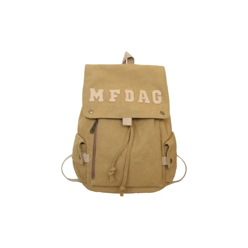 Deli Bear Canvas Backpack Regular Unisex Black/Ecru/Blue/Brown/Watermelon Red-12