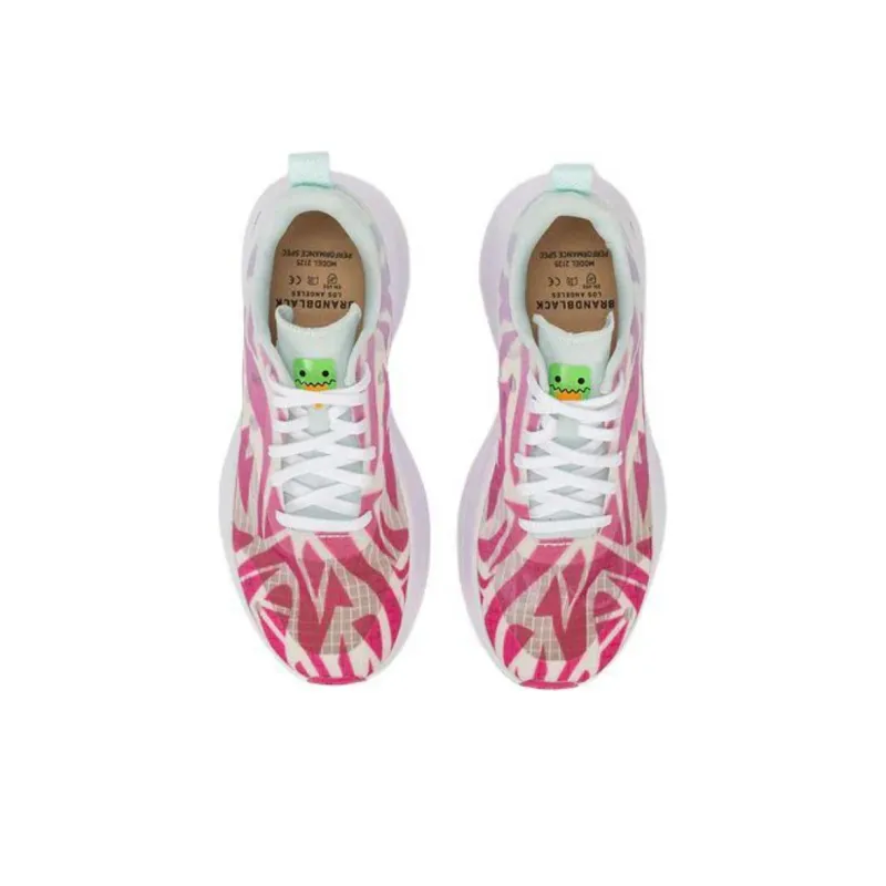 BRANDBLACK Kaiju Low-Top Running Shoes Women's Pink White-4