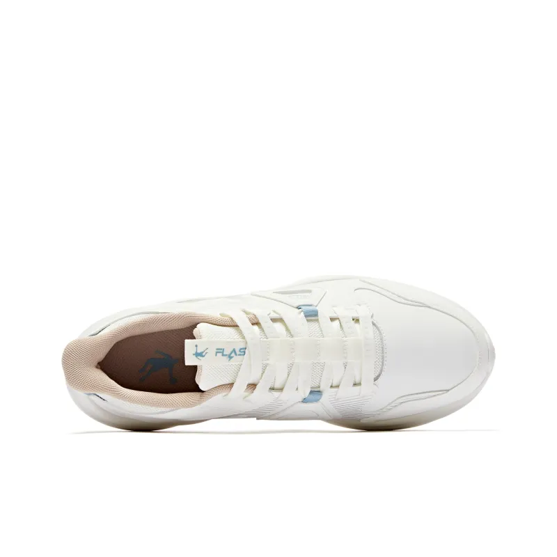 QIAODAN Abrasion Resistant Breathable Low Top Running Shoes Men's White-3