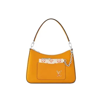 LOUIS VUITTON Smooth Cow Leather Portable Crossbody Bag, Shoulder Bag Women's Gold