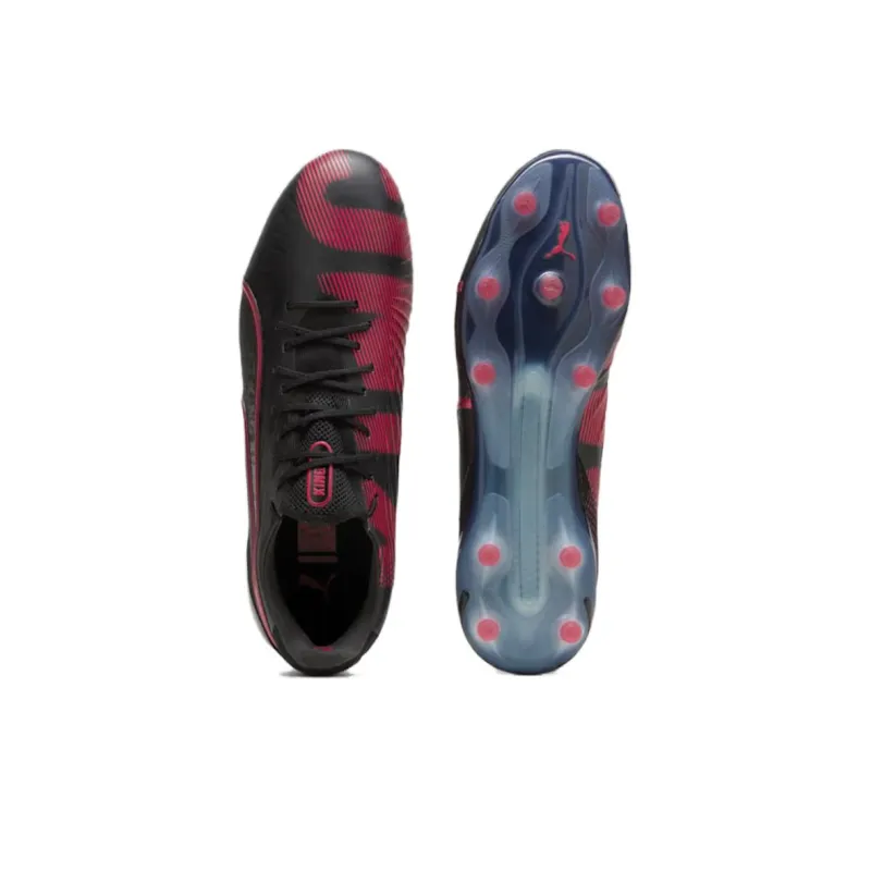 PUMA King Ultimate Anti Slip And Wear Resistant Coverage Soccer Shoes Men's Black Red-3