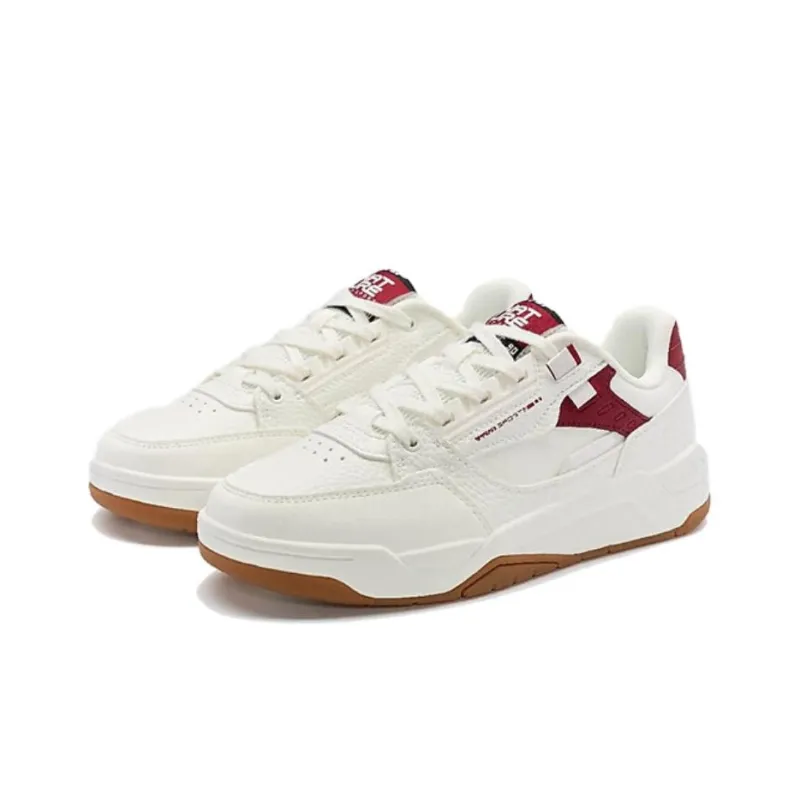 XTEP New Dawn Lightweight Low Top Skateboard Shoes Women's White Red-2
