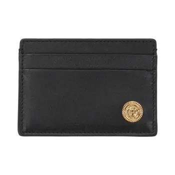VERSACE Leather Wallet Men's Black