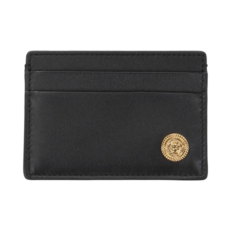 VERSACE Leather Wallet Men's Black-0