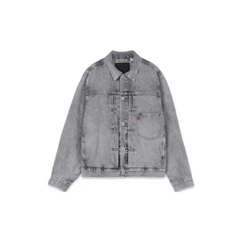 Levis Denim Jackets Men Gray