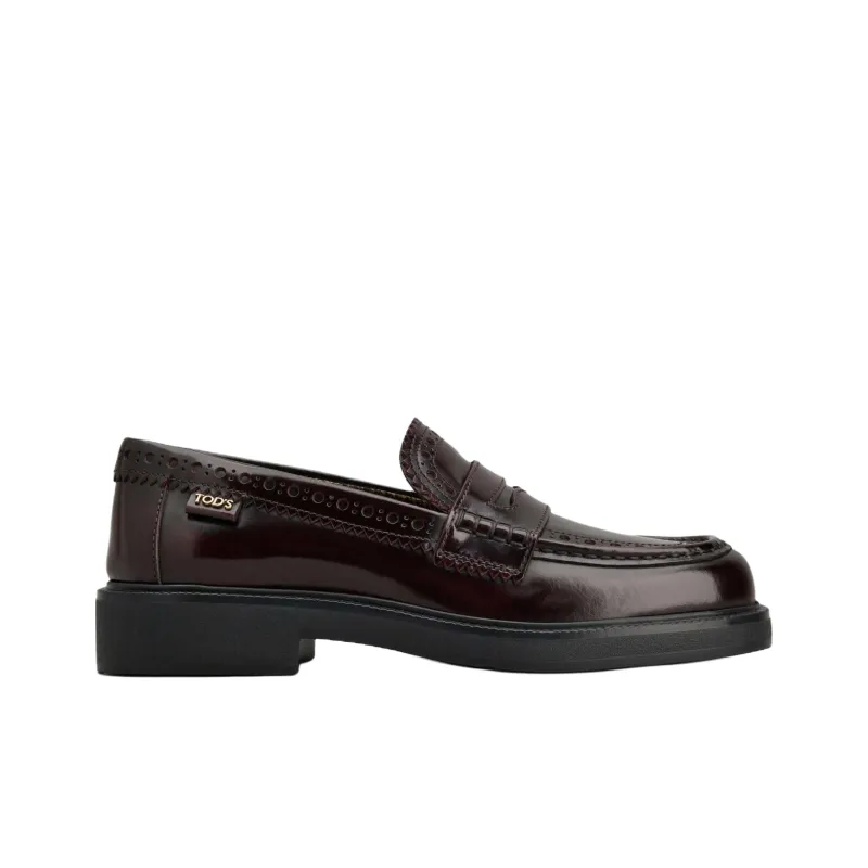 TOD'S Brogue Trim Almond Toe Loafers Women's-1