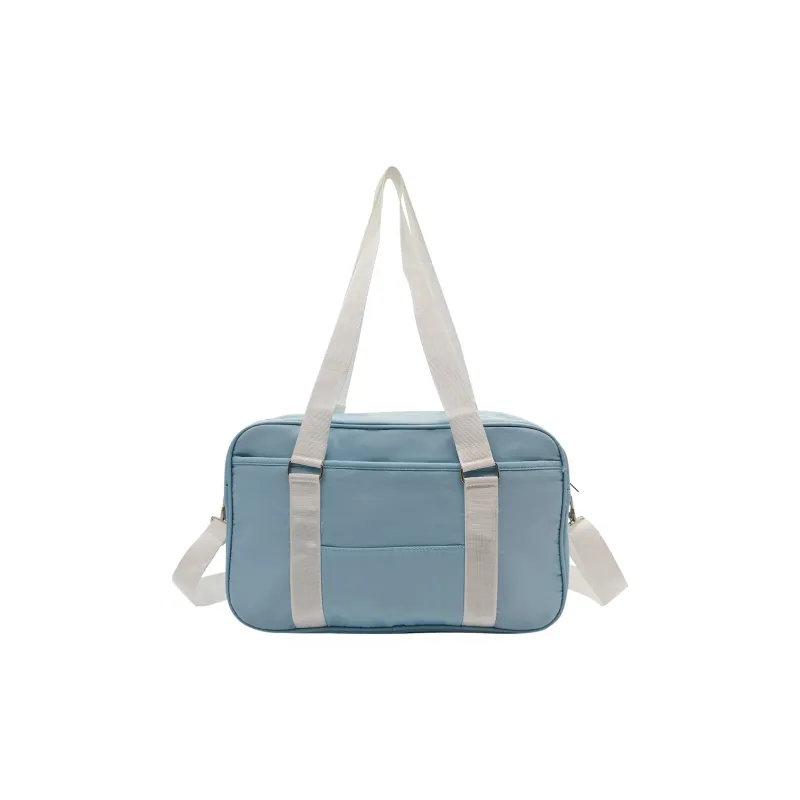UNITE STAR Oxford Ita Bag Shoulder Bag Medium Size Women's Black/White/Blue-12