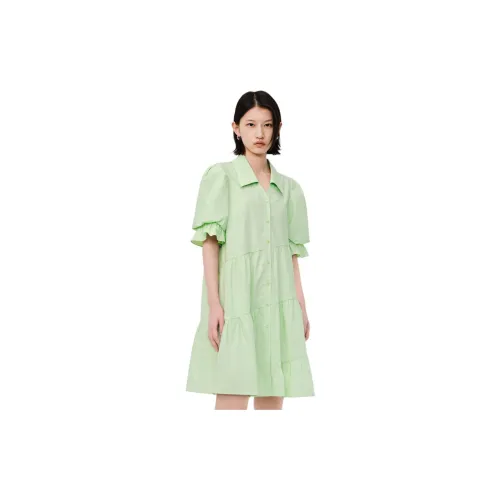 H'S Short-Sleeved Dresses Women's Green Grape