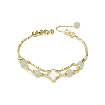 Bermuda Eyes Hetian Jade Bracelets Women's Pale Greenish White Jade