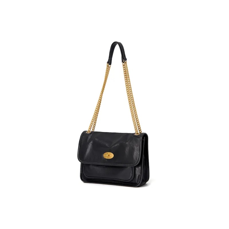KAISER Vegetable Tanned Leather Shoulder Bag Regular Unisex Caramel/Roasted Brown/Ebony Black-9