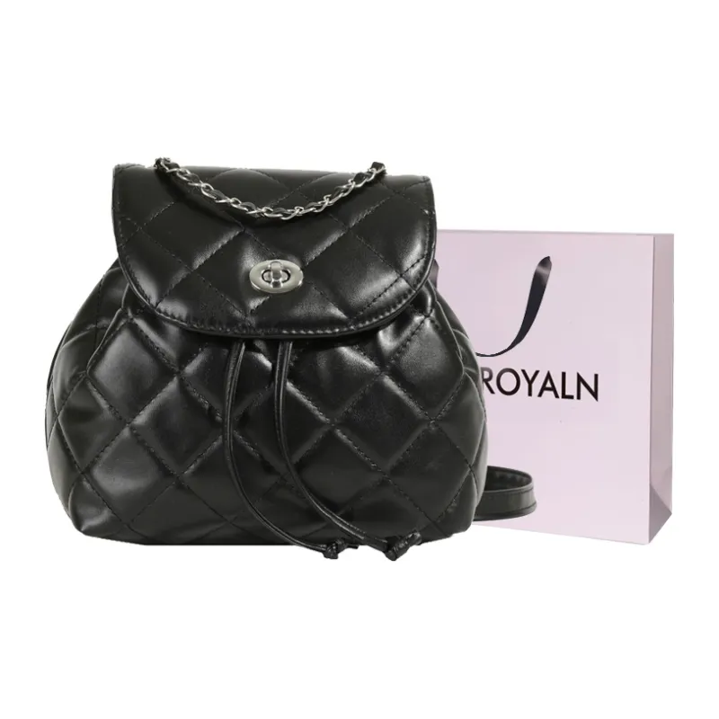 LOUIS ROYALN PU Backpack Unisex Silver/White/Black/Blue-0
