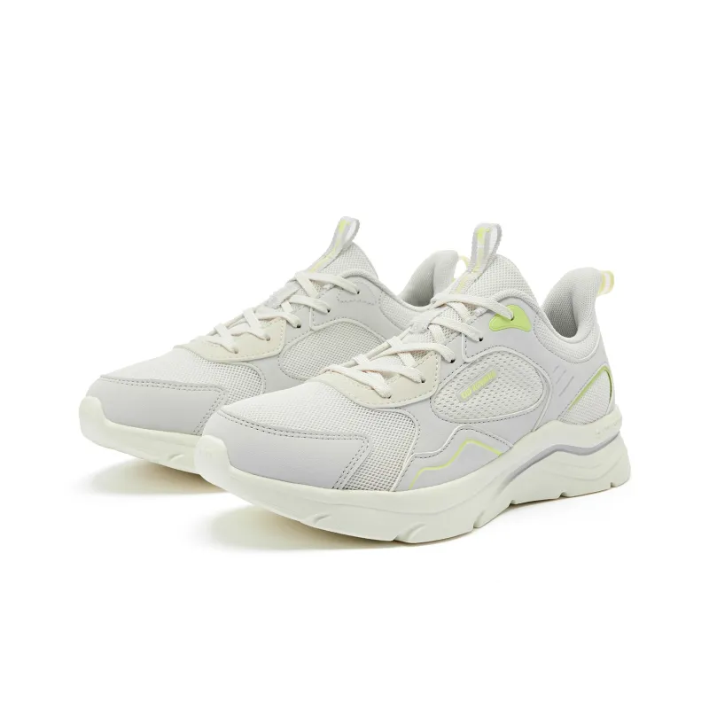 QIAODAN Cushioning, Wear Resistant Low Top Running Shoes Women's Silver White-2