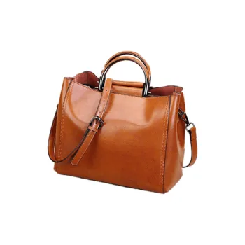 TTaG．baG Oil Wax Cow Leather Shoulder Bag, Crossbody Bag, Handbag Women's Brown/Burgundy/Black/Jasper