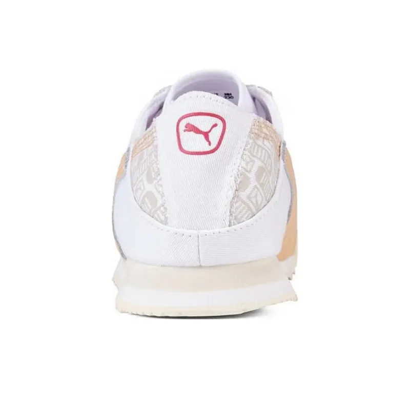 PUMA Roma Non slip Lightweight Low Top Skateboard Shoes Unisex White Orange-3