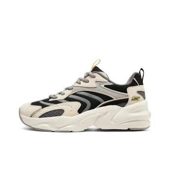 Skechers DLITES Anti Slip Wear Resistant Low Top Casual Running Shoes Women's Beige Black
