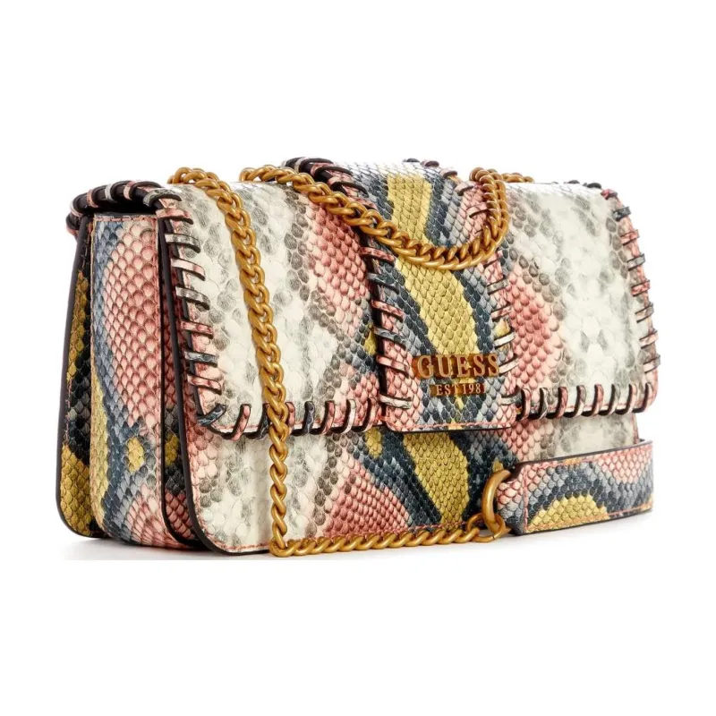 GUESS Imitation Snake Embossed Leather Shoulder Bag Crossbody Bag Women's Pink-1