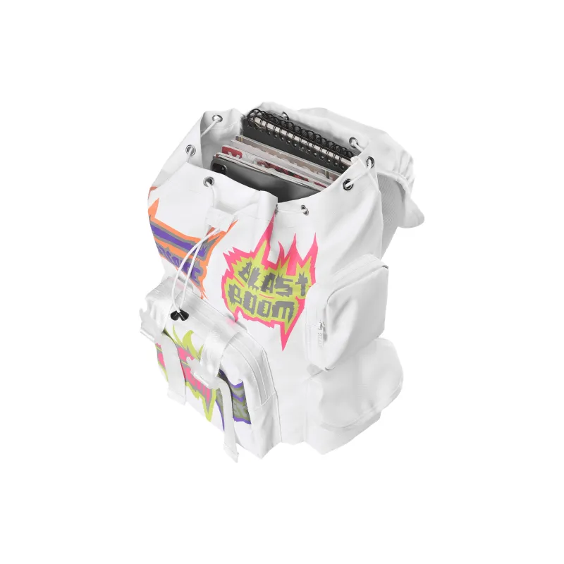COEXISTENCE Polyester Backpack Basketball Bag Tubas Unisex White-4