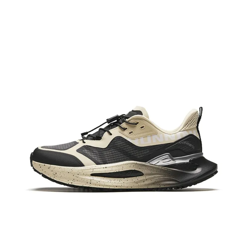 Anta Cushioned Slip Resistant Low Top Casual Running Shoes Men's Black Yellow-0