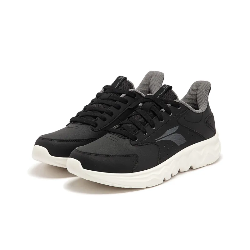 361° Cushioning Wear-Resistant Low-Top Casual Running Shoes Men's Black Gray-4