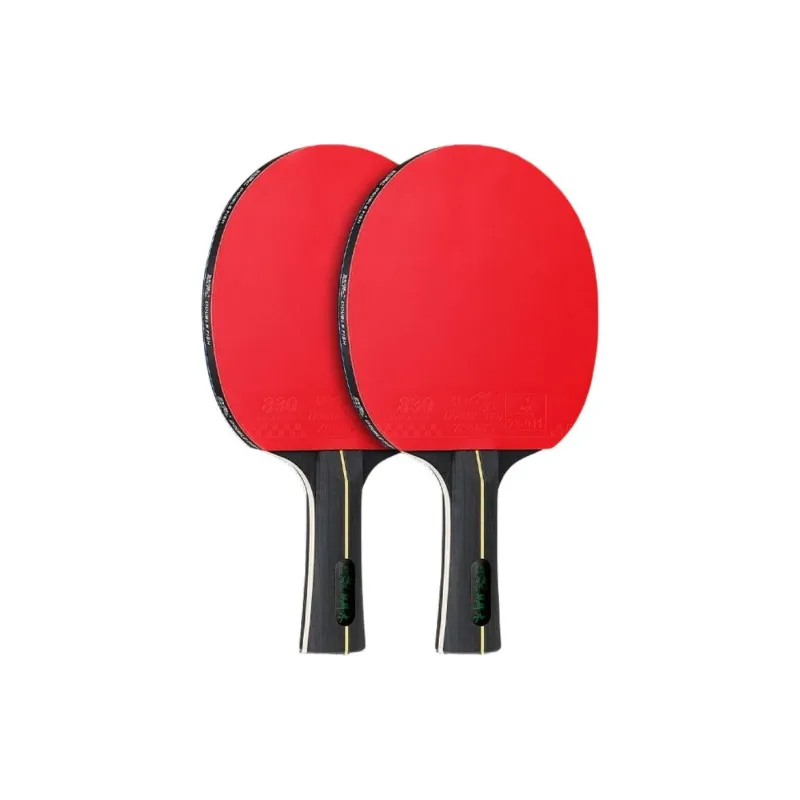DOUBLEFISH Ping Pong Paddles Unisex Pure Wood Red Horizontal Beat Straight Beat-8