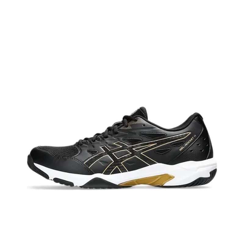Asics Gel-Rocket 11 Anti-Slip Wear-Resistant Low-Top Training Shoes Men's Black Gold-0