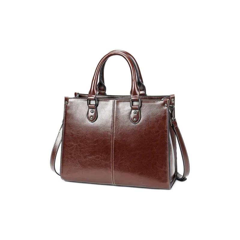 TTaG．baG Waxed Cow Leather Shoulder Bag Women's-2