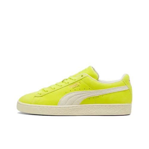 PUMA Suede Non-slip Lightweight Low-Top Skateboard Shoes Unisex Electric Yellow