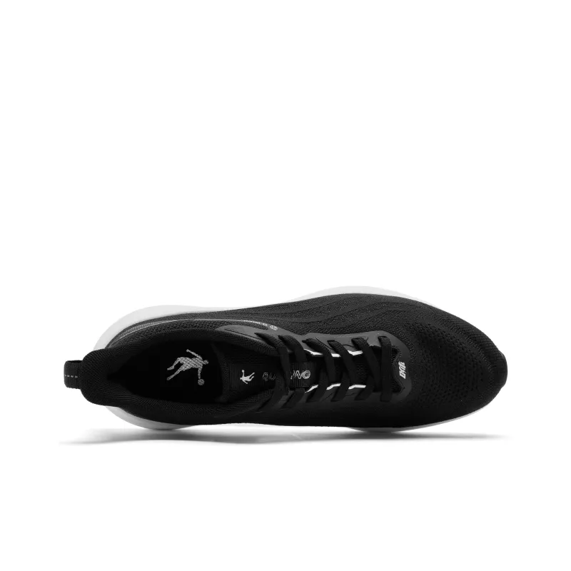 QIAODAN Sigh 5.0 Cushioned Slip-Resistant Low-Top Running Shoes Men's Black White-3