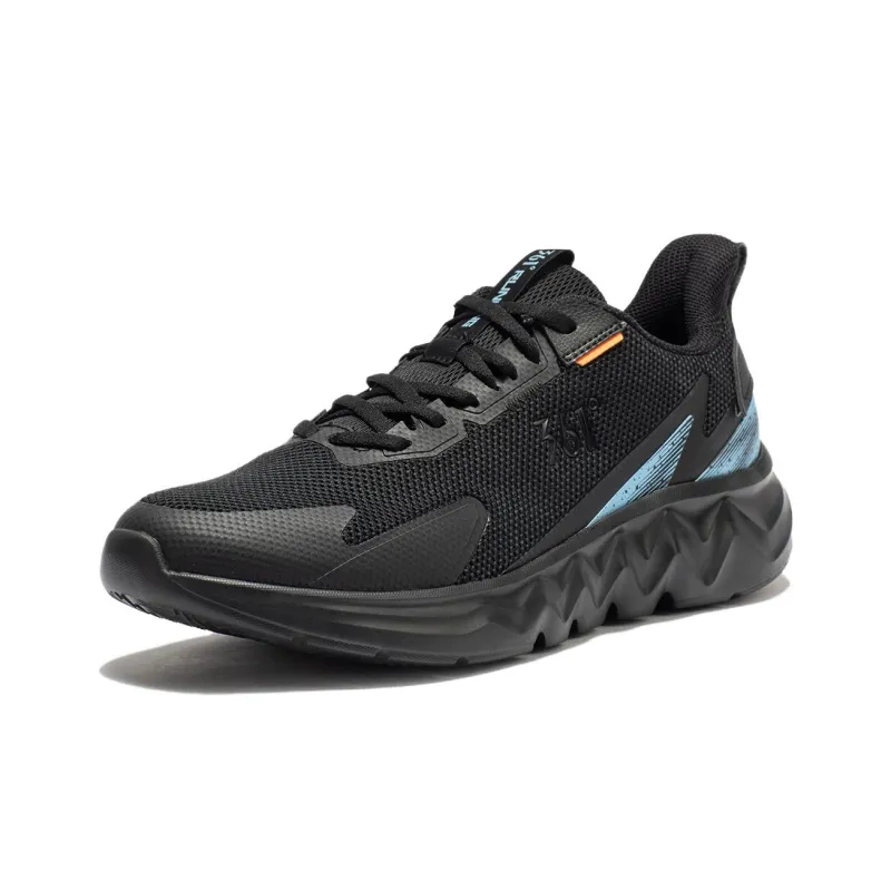 361° Anti-Slip Wear-Resistant Low-Top Casual Running Shoes Men's Black Blue-2