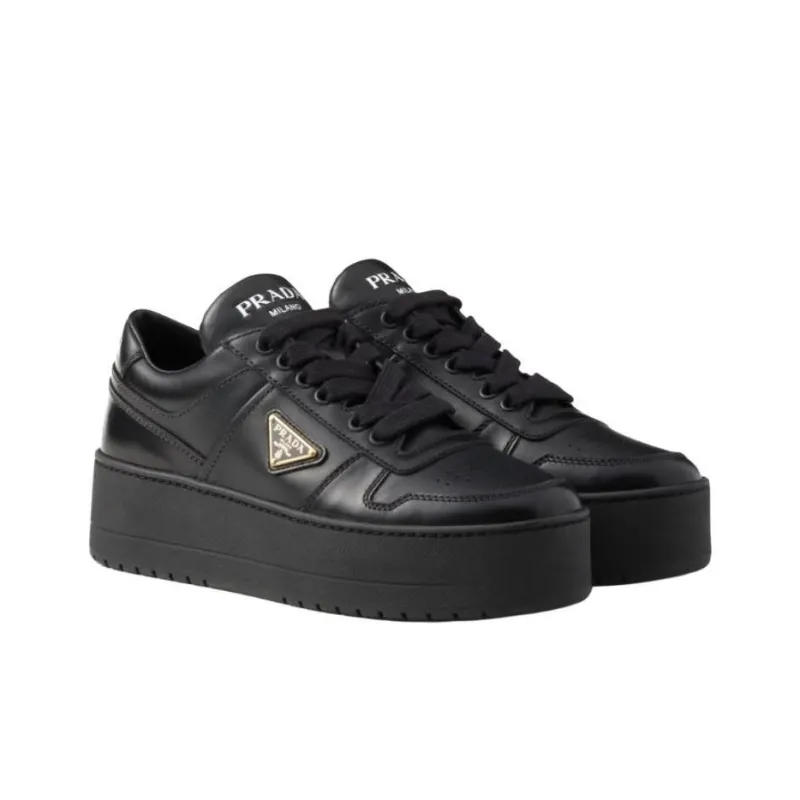 PRADA Downtown Bold Skateboard Shoes 5cm Women's Black-2